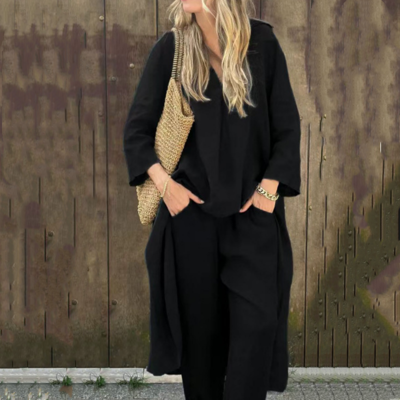 🌸🌸🌸Women's Summer Loose Pocket V-Neck 2-Piece Set(🔥50% OFF)
