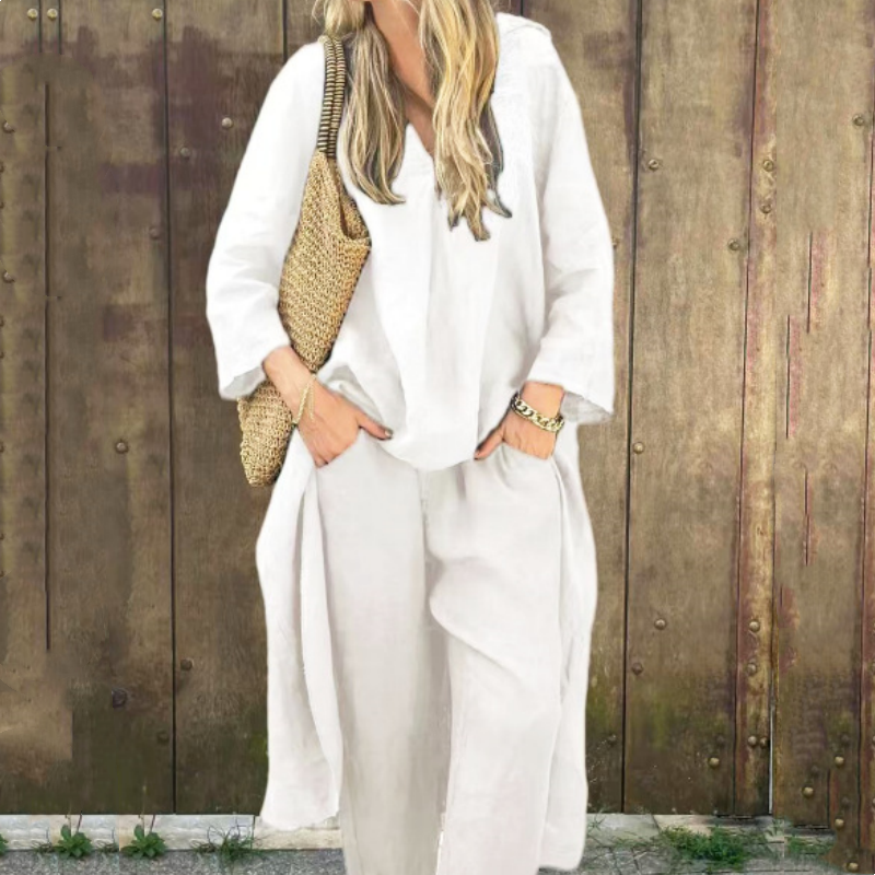 🌸🌸🌸Women's Summer Loose Pocket V-Neck 2-Piece Set(🔥50% OFF)
