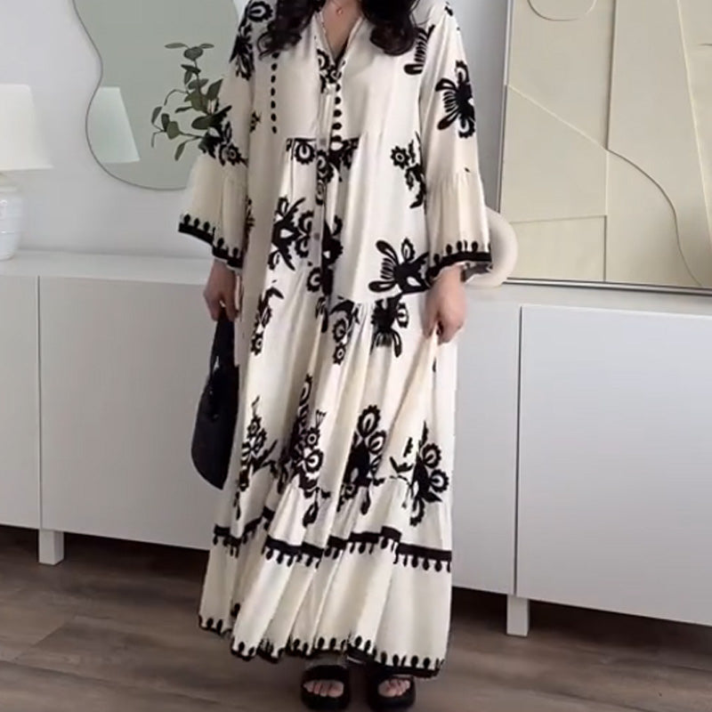 🌸Spring Specials🌸Women's Loose Fit Ruffle Hem Midi Dress