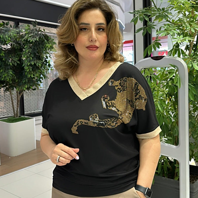 🌸Spring Specials💐 Women's Casual Elegant Printed V-Neck Top