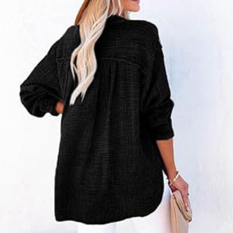 💖Limited Sale 60% OFF💖Women’s Casual Gauze Button Neck Long Sleeve Blouse