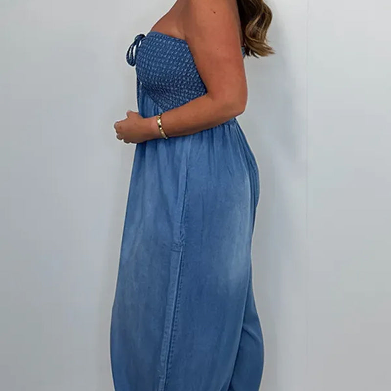 💕Limited Sale 50% OFF💕Women’s Denim Halter Maxi Dress