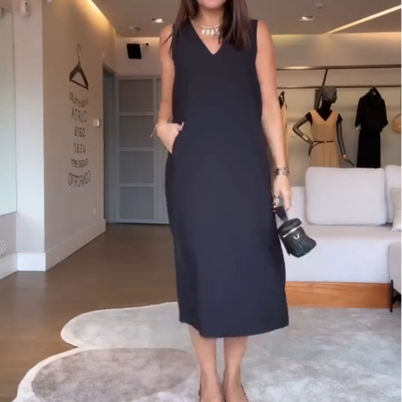 🔥Summer Hot Sale-50% Off🩷Women's Elegant Black Sleeveless Dress