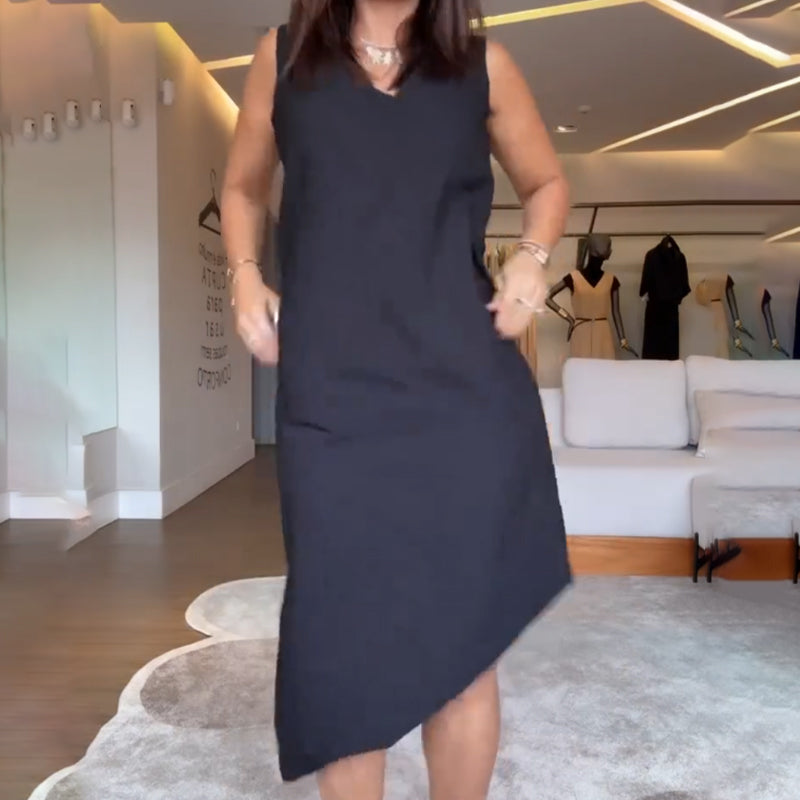 🔥Summer Hot Sale-50% Off🩷Women's Elegant Black Sleeveless Dress