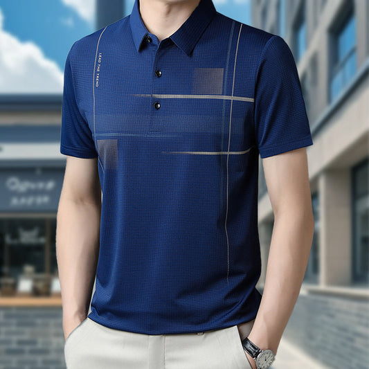 🌞Summer Hot Sale-👕Men's Loose Cool Breathable Lapel T-Shirt