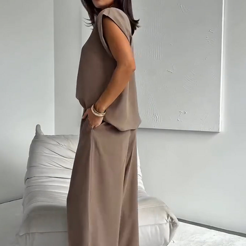 Women’s 2-Piece T-Shirt & Wide Leg Dress Pants Set