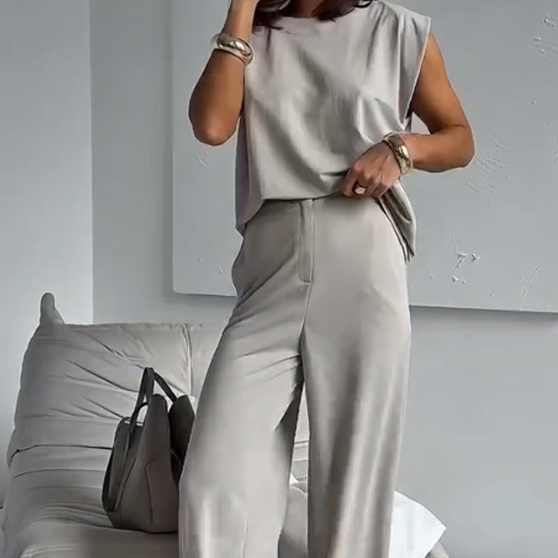 Women’s 2-Piece T-Shirt & Wide Leg Dress Pants Set