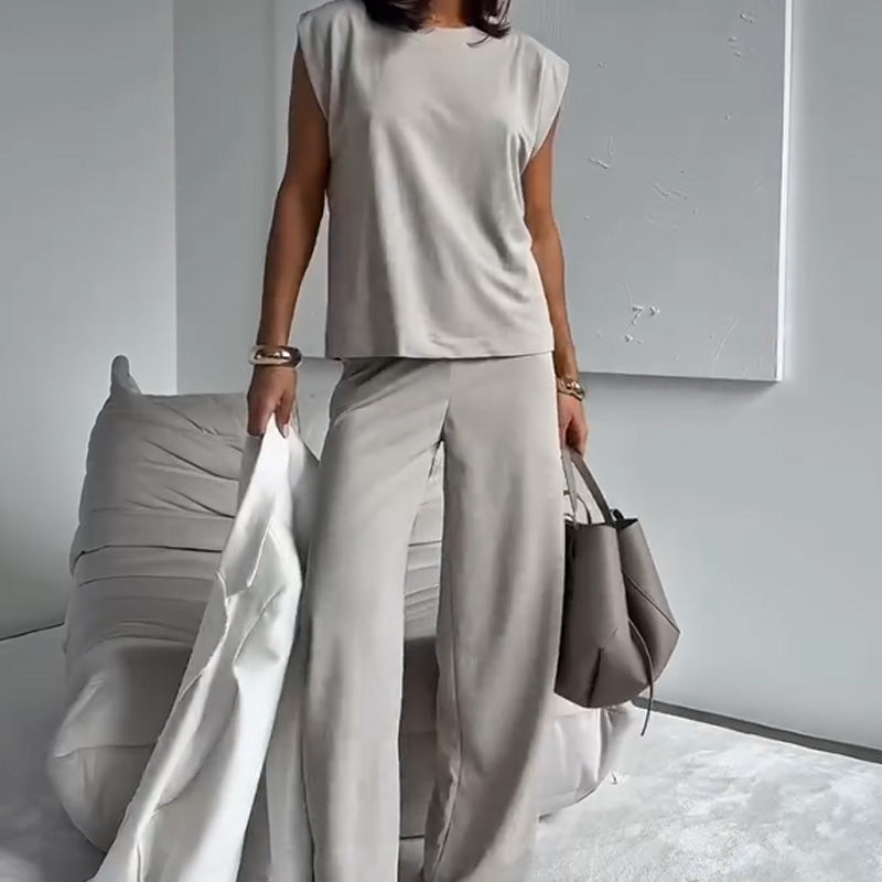 Women’s 2-Piece T-Shirt & Wide Leg Dress Pants Set