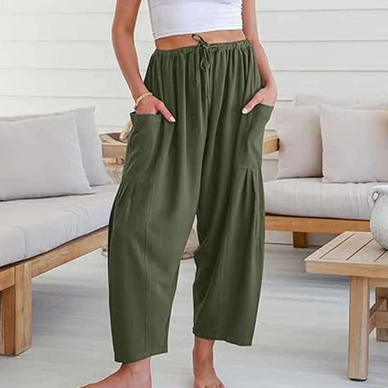 Summer Hot Sale 49% OFF👖Women's Linen Wide Leg Pants with Pockets