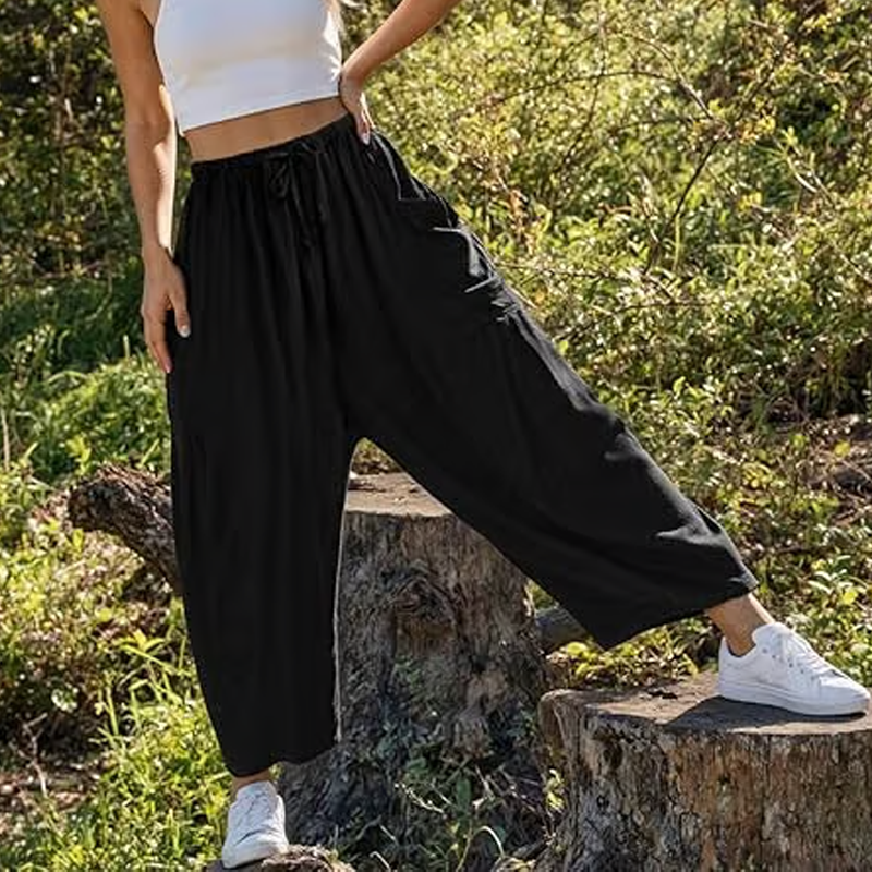 Summer Hot Sale 49% OFF👖Women's Linen Wide Leg Pants with Pockets
