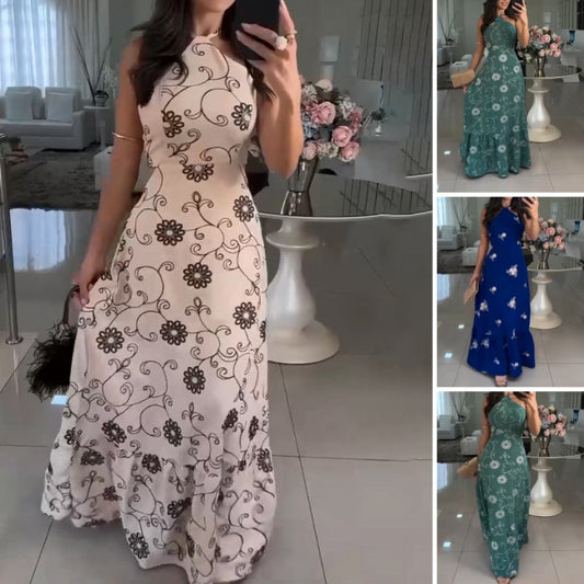Women’s Halter Maxi Flowy Dress