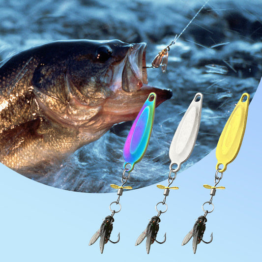 🎣Fishing Lures - Metal Propeller Bait for Freshwater - 3 Pieces Fly Design Lures for Freshwater Fishing, Lake, River, Sea, Swamp, Perch Stream, Trout, Salmon, Golden, and