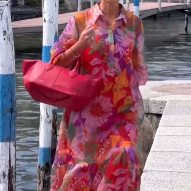 💗Summer Specials💗Red Floral Printed Chiffon Dress