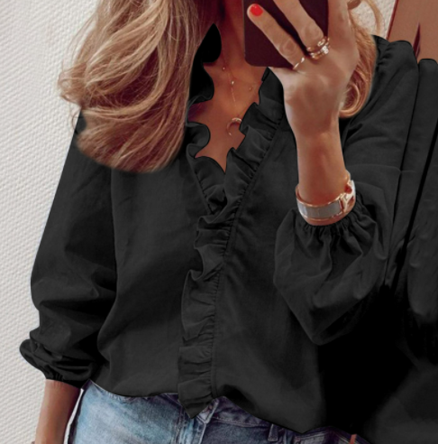 New Long Sleeve Ruffle Blouse