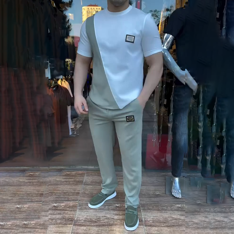 đ„ Trending This Summer! đââïž Men's Casual Crew Neck Top and Pants Set