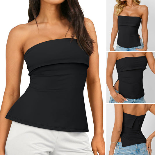🔥Sexy Strapless Top: Sleek Fit, Alluring Neckline, Effortless Charm