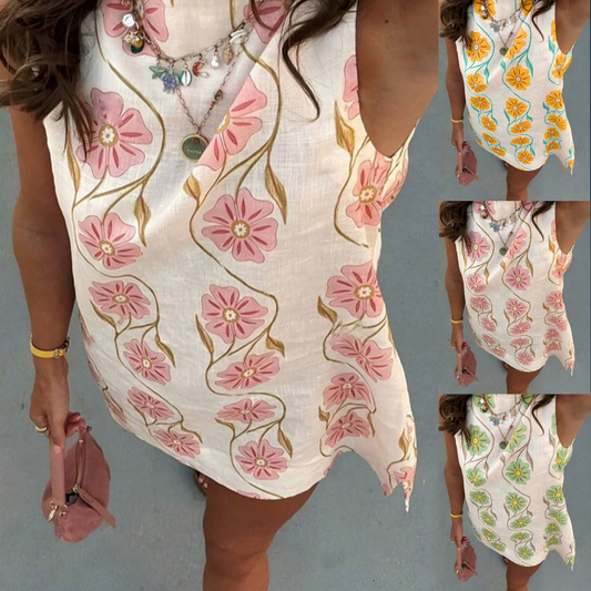 🔥Last Day Promotion 50% OFF💖Women's Casual Sleeveless Floral Print Dress