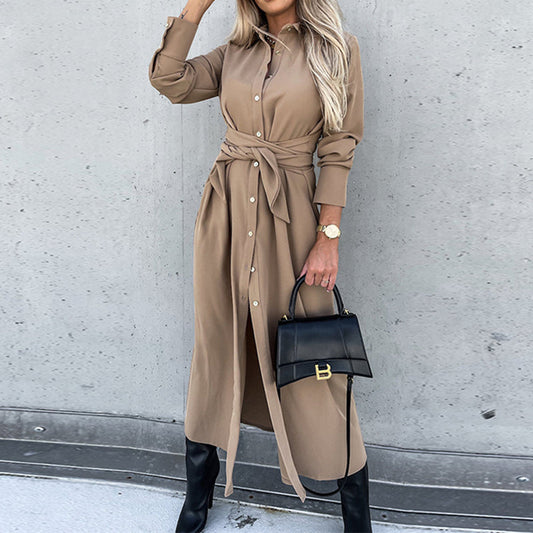 🌸Long-Sleeve Shirt Dress for Women: Soft Fabric, Versatile Daily Wear