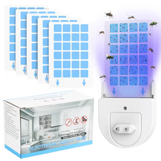 (1 Device + 5 Refills)Fruit Fly Traps for Indoors,Gnat Traps for House Indoor Plug-in Light for Flies