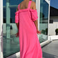🏖️ SUMMER SPECIALS 💃 Women's Cold Shoulder Maxi Dress - Casual Style & Flowy Silhouette | Perfect for Garden Parties, Beach Days or Evening Walks | UK Sizes