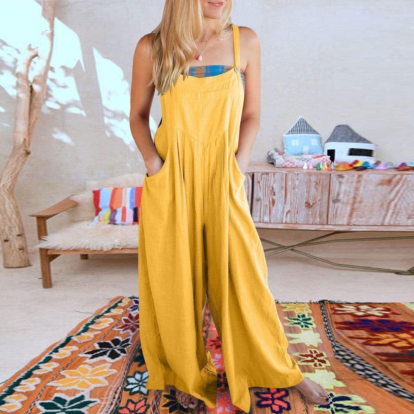 Plus Size Wide Leg Overalls Jumpsuit（Buy 2 Free Shipping）