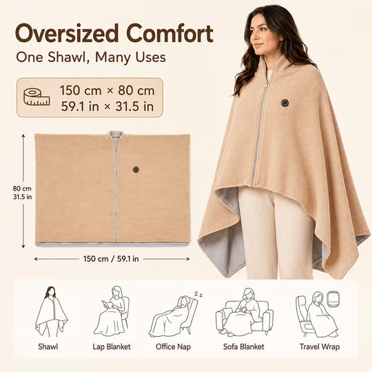 🔥 Christmas Sale — 50% OFF! ❄️ Stay Warm All Winter — Portable Electric Heated Blanket Shawl