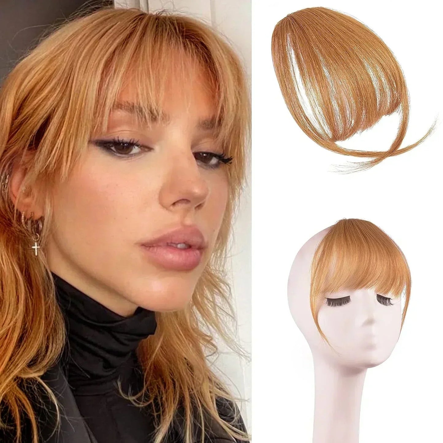 🎀Last Day 60% OFF🎀Clip In Bangs 100% Human Hair Extensions Air Bangs