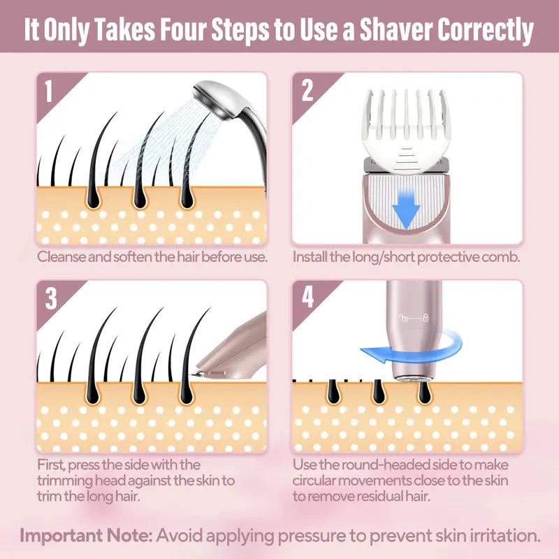 💜50 % OFF !!💜✨【Dual-Head Epilator】IPX7 Waterproof - Hair Removal & Trimming