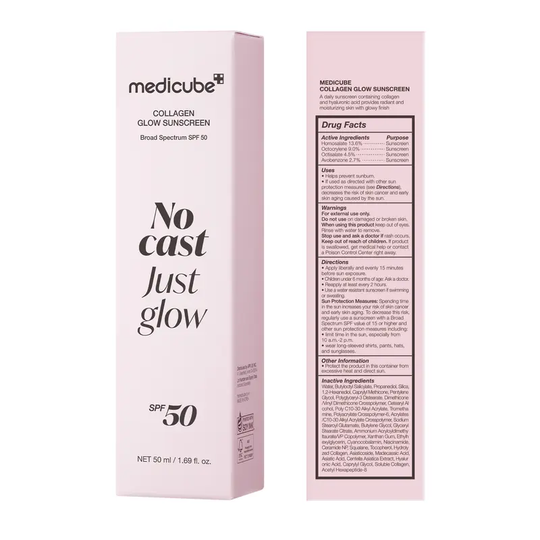 [NEW] [medicube] No Cast Just Glow Collagen Sunscreen | SPF 50 Broad Spectrum Face Sunscreen