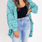 ⏰Early Autumn Sales 50% OFF🍂Women's Mineral Washed Button Down Plaid Shirt With Pockets