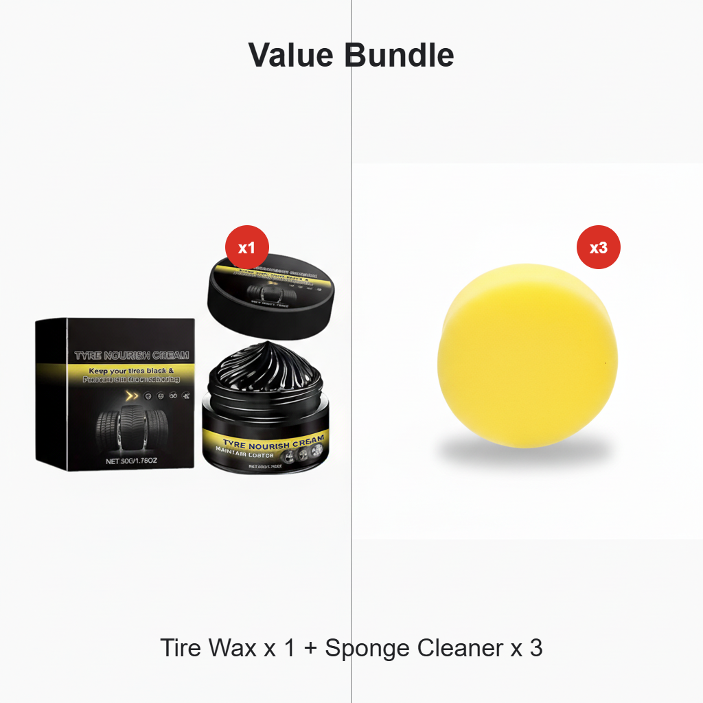 ✨ Tire wax – restores black gloss, blocks UV, repels dirt. Easy & quick! 🚗