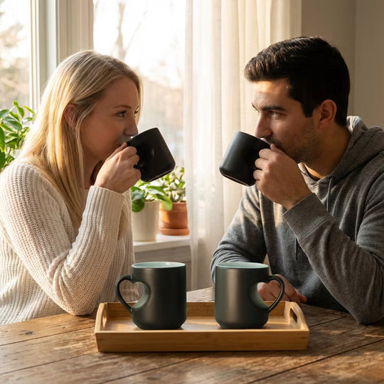 2-piece set💖Heart Handle Magic Mug - Color Changing Valentine's Coffee Cup