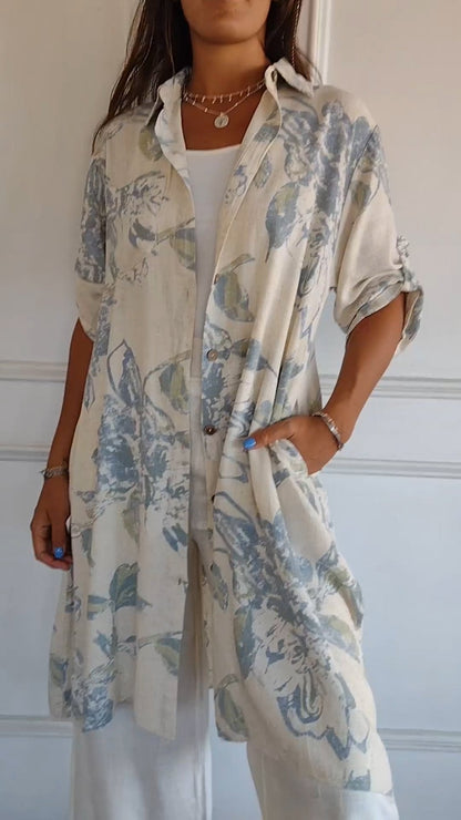 💖Limited Sale 50% OFF💖Simple Printed Cotton and Linen Dress