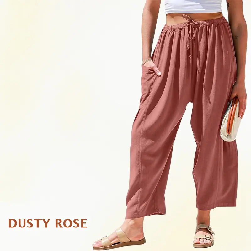🌞Summer Hot Sale 50% OFF -👖Women's Linen Wide Leg Pants with Pockets