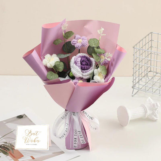 🌷 50% OFF NOW! 💕 Handmade Delicate Crochet Flower Bouquet – Mother's Day Special – Lifelike Design, Durable & Perfect Gift for Mom 🎁