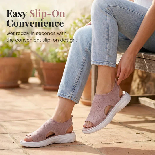 💐Women's Breathable Knit Platform Sandals – Air-permeable knit upper, cushioned sole & lightweight comfy summer footwear ✨