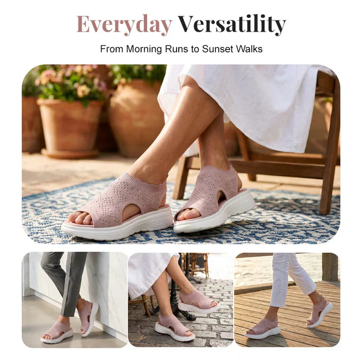 💐Women's Breathable Knit Platform Sandals – Air-permeable knit upper, cushioned sole & lightweight comfy summer footwear ✨