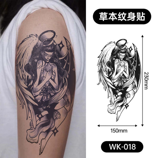 Large Black Temporary Tattoo Stickers - Tribal Wolves, Tigers, Lions, Snakes, Skulls, 12 Fake Tattoo Stickers for Men & Women Arm Designs