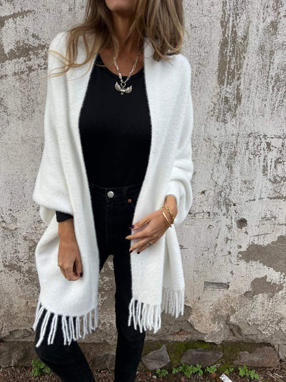 🌹Women's Long Sleeve Casual Tassel Shawl Coat