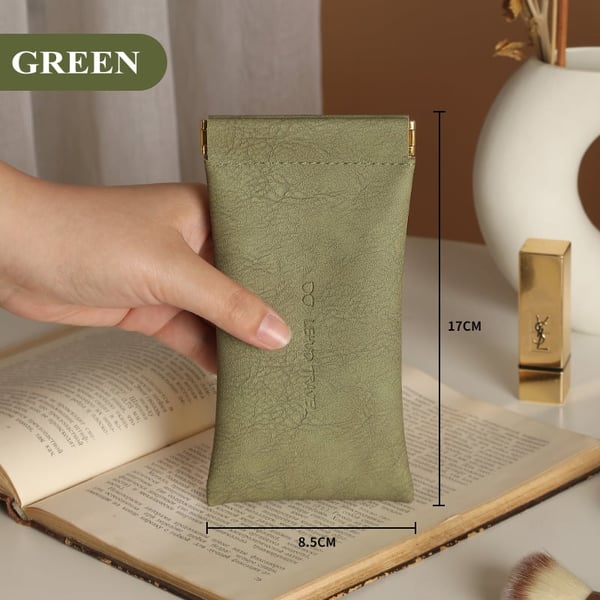 Snap Closure Leather Organizer Pouch