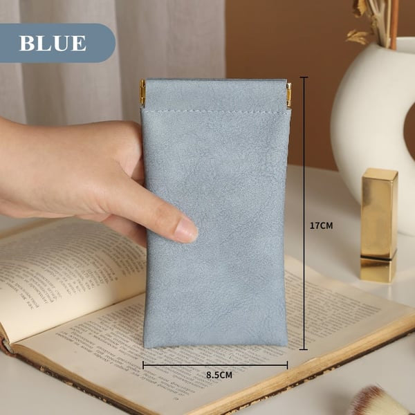 Snap Closure Leather Organizer Pouch