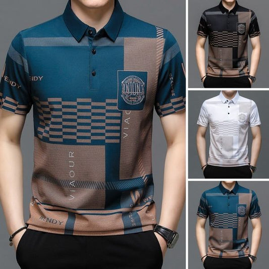 Comfortable and breathable printed polo shirt