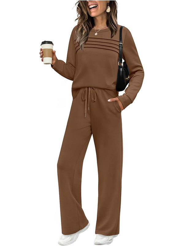 🔥 LAST DAY – 50% OFF! 💐 Women’s Crew-Neck Top & Drawstring Trousers Set