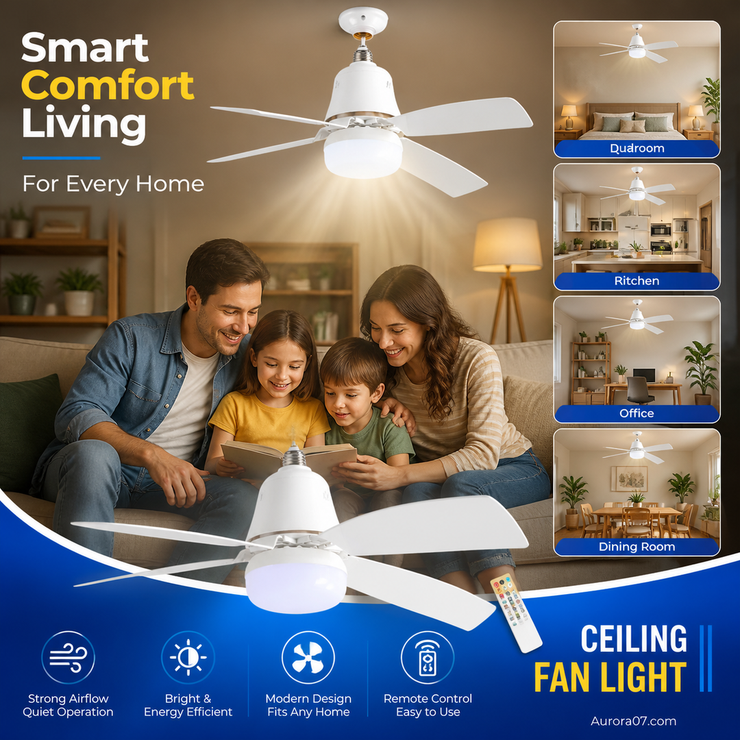 ❄️2-in-1 Portable Ceiling Fan & Light With Remote Control