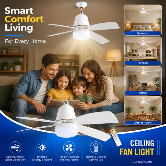 ❄️2-in-1 Portable Ceiling Fan & Light With Remote Control