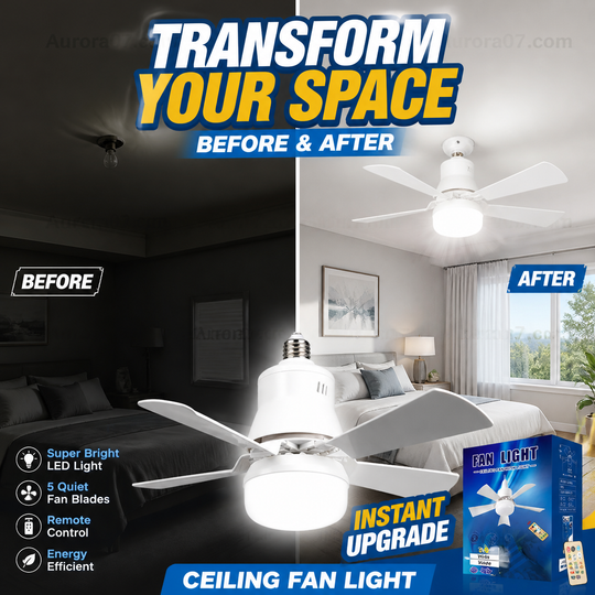 ❄️2-in-1 Portable Ceiling Fan & Light With Remote Control
