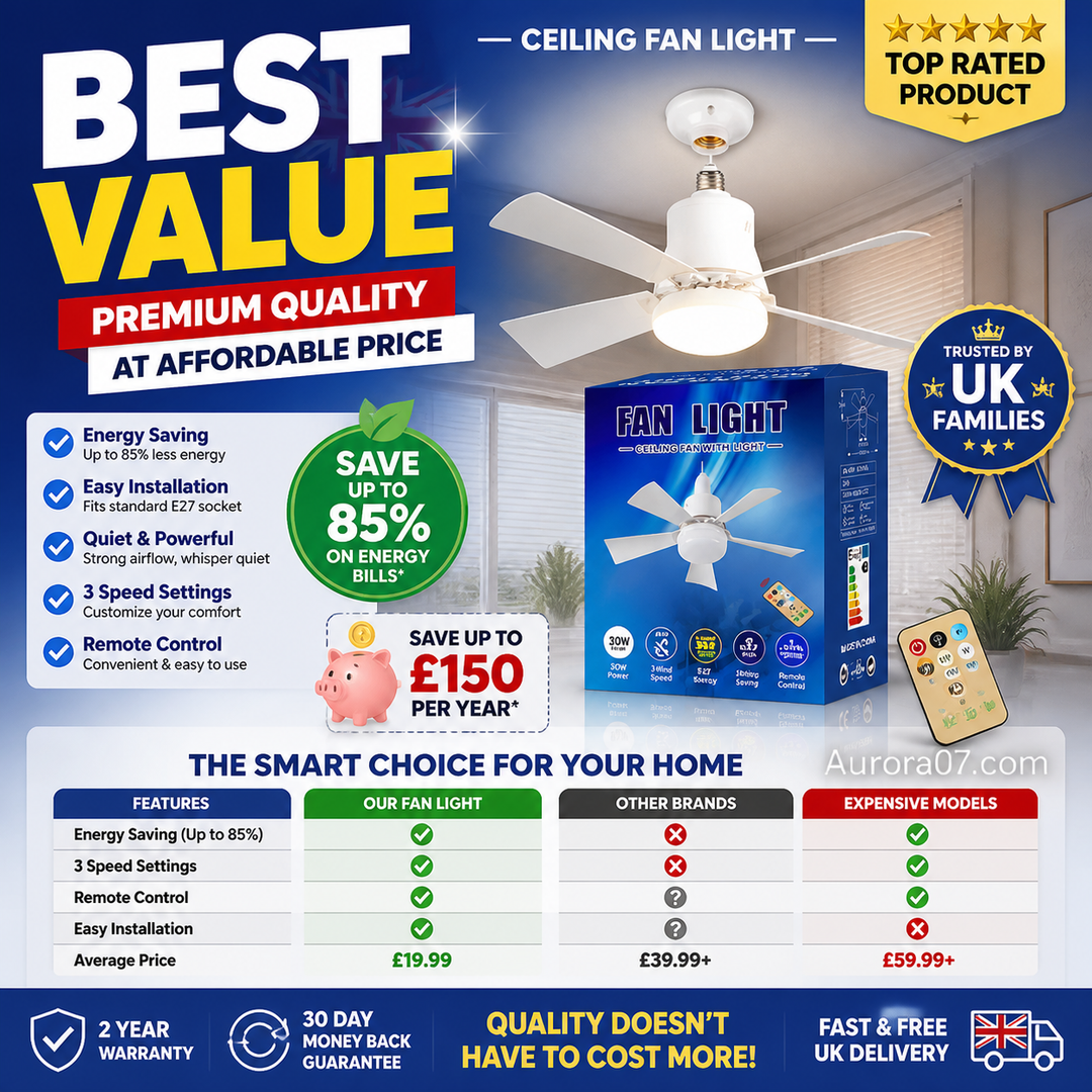 ❄️2-in-1 Portable Ceiling Fan & Light With Remote Control
