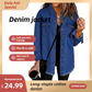 ✨Hot Sale 50% OFF🔥Oversized Fringe Denim Jean Jacket with Pocket
