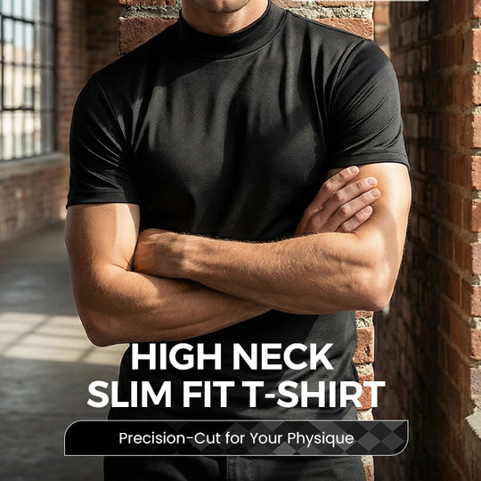 Men's High Neck Slim Fit T-shirt