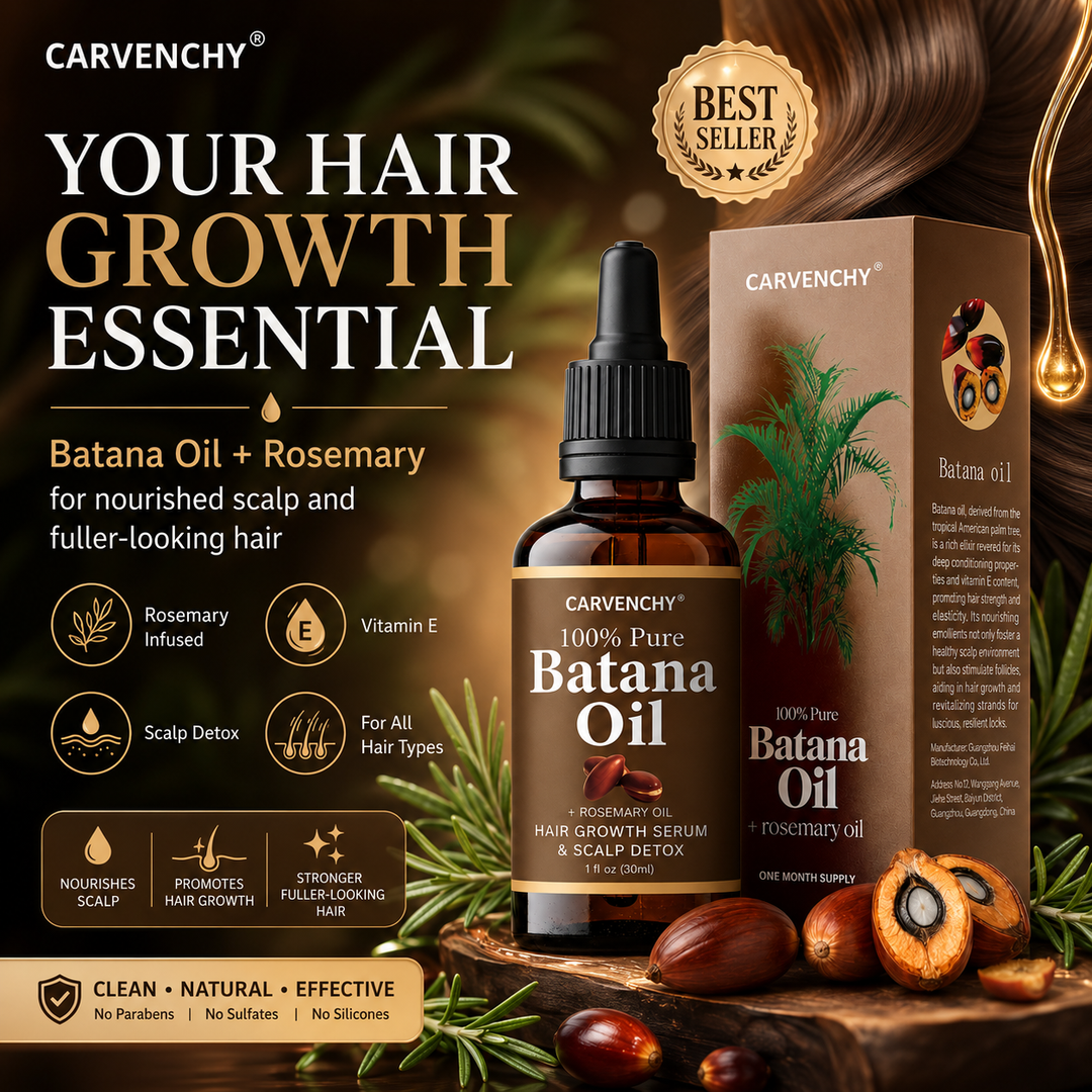 Batahna oil, strengthens healthy hair, makes hair longer, denser, and thicker